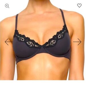 Skims Fits Everybody Lace Demi Underwire Bra Onyx Size 34C